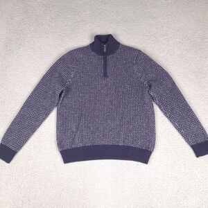 Brooks Brothers Sweater Mens Small‎ Birdseye Scottish Lambswool Mockneck 1/4 Zip